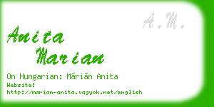 anita marian business card